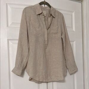 Chico's Tan Long Sleeve Button Down Shirt